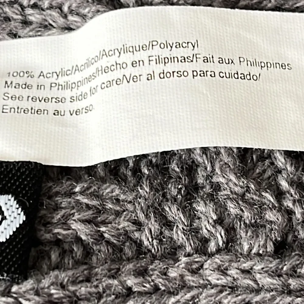 Dark Gray Cable knit Winter Acrylic Scarf- Unisex